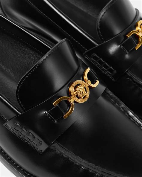 versace chevaliere|Medusa '95 Loafers Black,Gold .